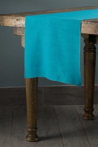 Shantung Turquoise table runner